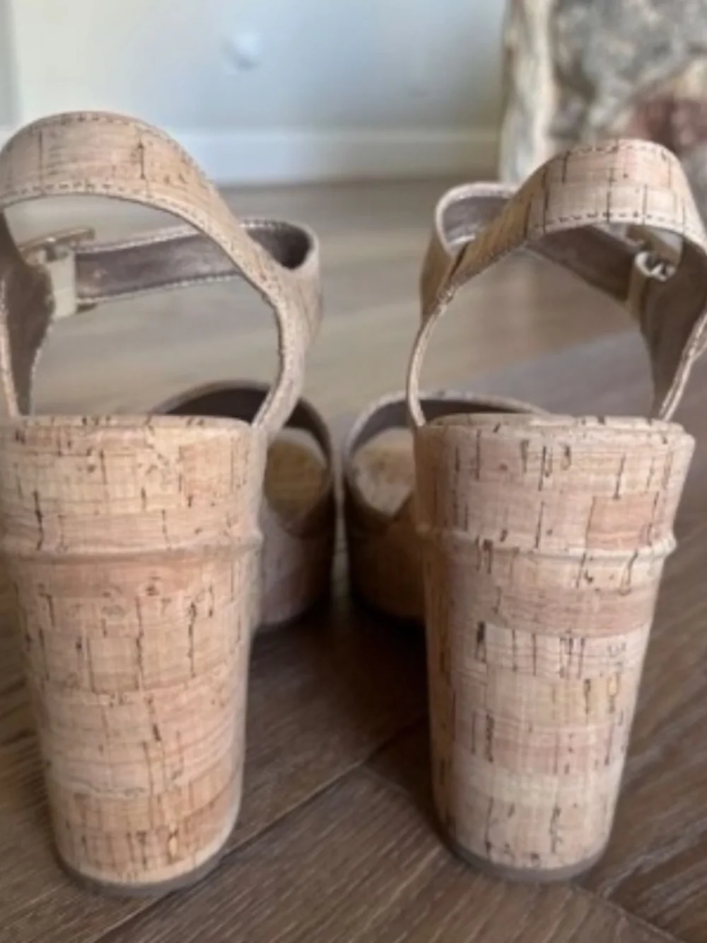 Korks Bardot II Wedge Comfort Sandals Natural Cork Platform Size 9